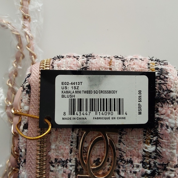 NWT Bebe Pink Tweed Crossbody Bag - Picture 6 of 8